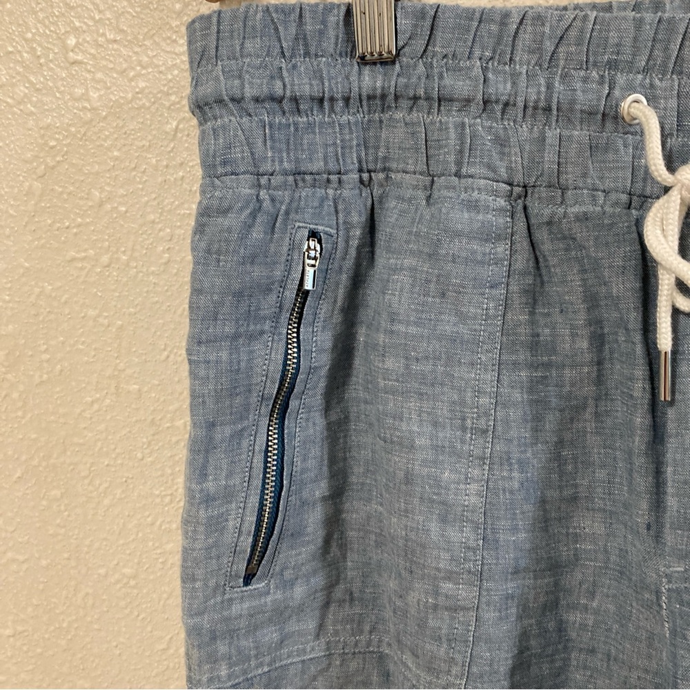 Athleta Carbón Linen Jogger Blue Drawstring Pants size 12 - Picture 5 of 13